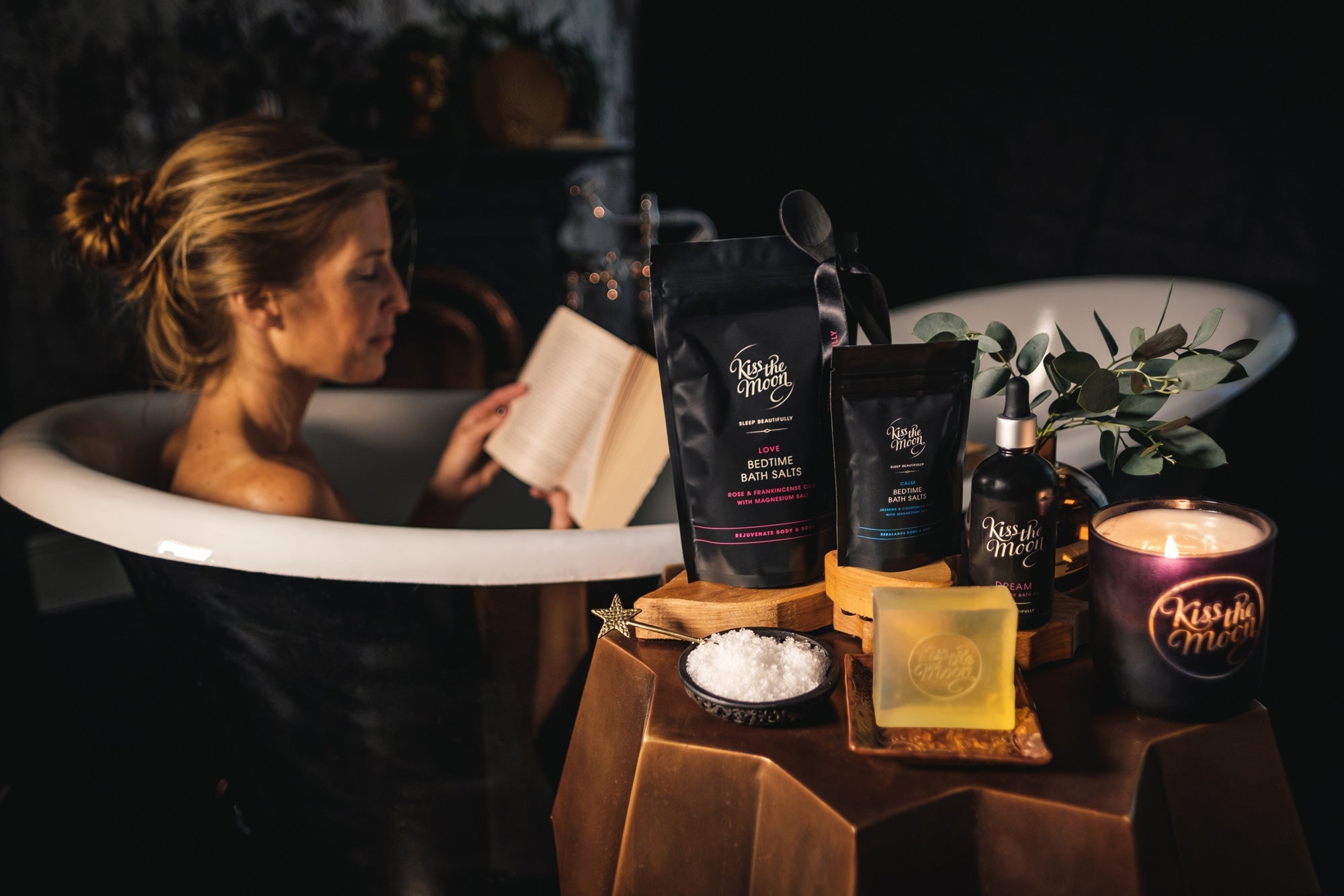 Lady in a Bath Surrounded by Candles | scooms