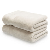 Pair of pearl grey Egyptian cotton bath towels. Scooms