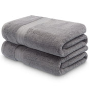 Pair of silver grey Egyptian cotton bath towels. Scooms