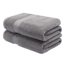 Egyptian cotton silver grey bath towel pair. Scooms