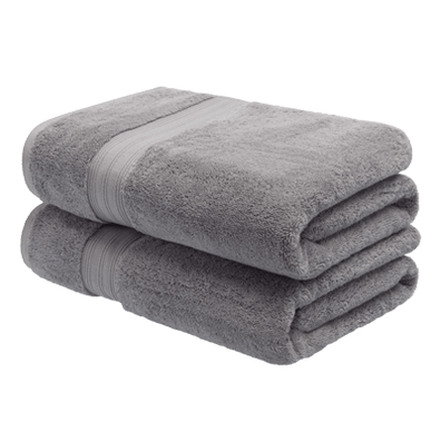 Egyptian cotton silver grey bath towel pair. Scooms