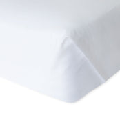 Egyptian cotton flat sheet in white showing the hospital corner fold. Scooms