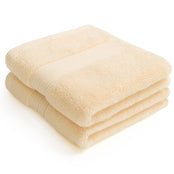 Creme Egyptian cotton hand towel - pack shot. Scooms