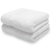 White Egyptian cotton hand towel - pack shot. Scooms