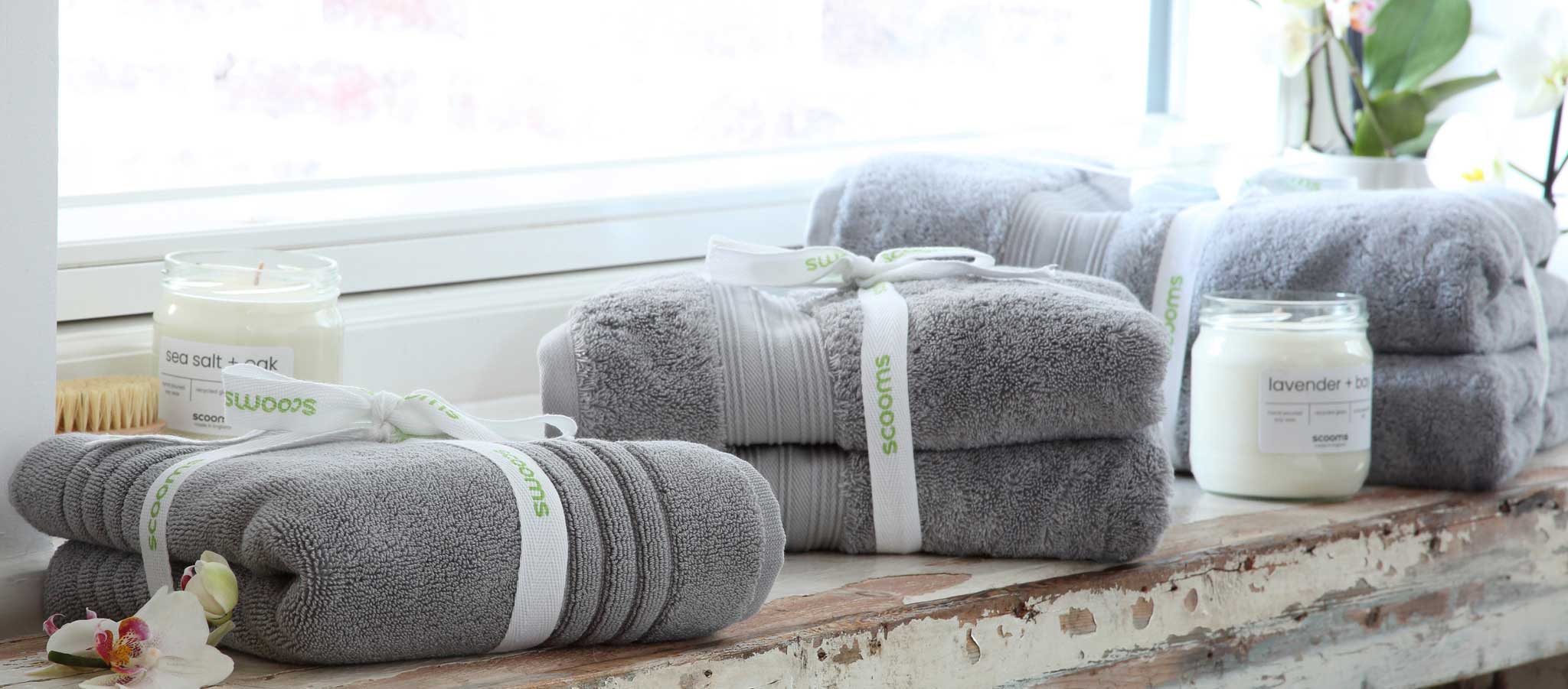 Egyptian Cotton Towels with Candles | scooms