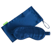 Blue Mulberry silk eye mask with matching blue silk bag. Scooms