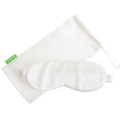 Ivory Mulberry silk eye mask with matching ivory silk bag. Scooms