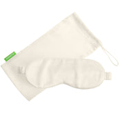 Ivory Mulberry silk eye mask with matching ivory silk bag. Scooms