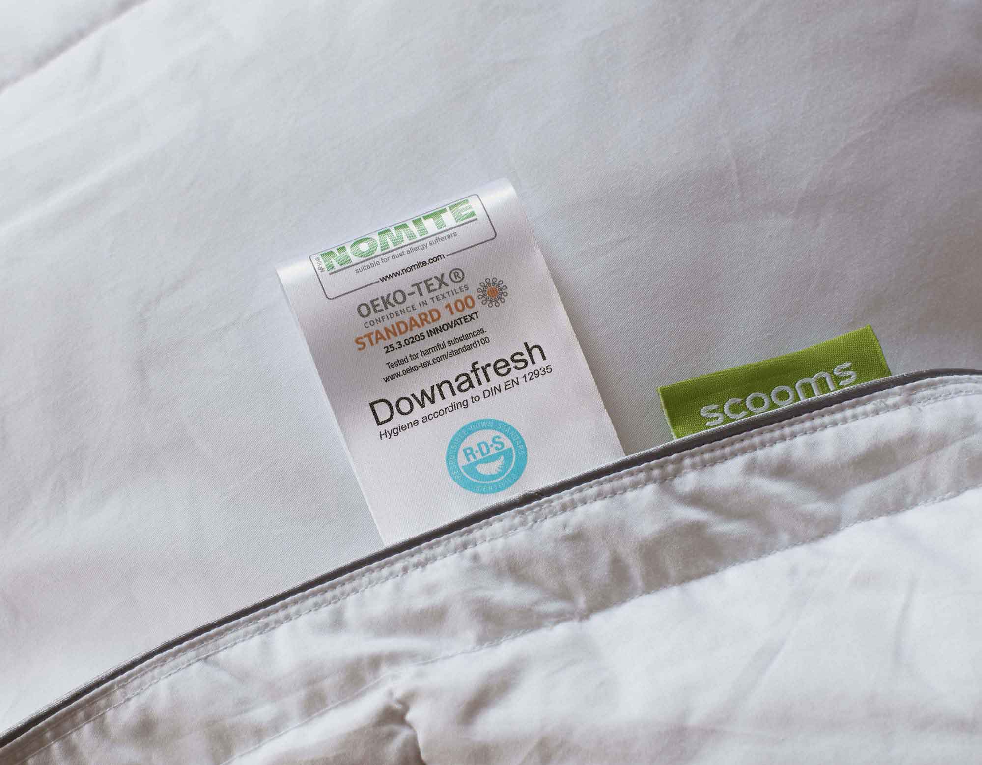 NOMITE Accredited Duvets and Pillows scooms