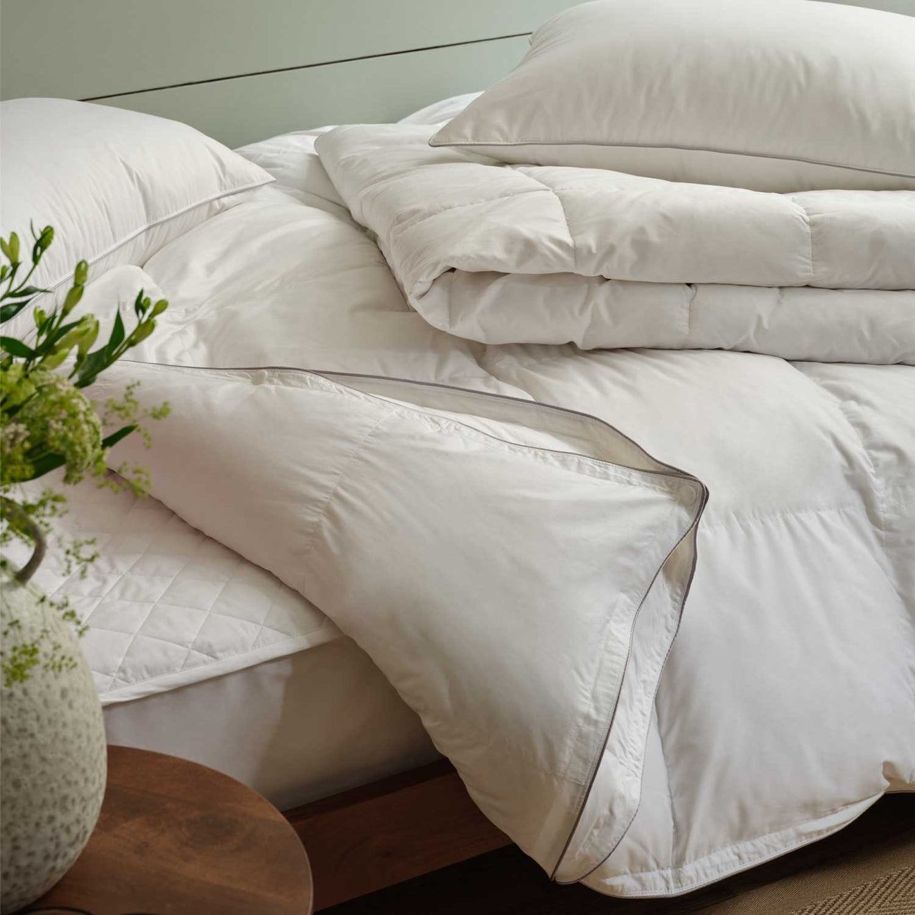 Goose down duvet & pillow on mattress | Scooms