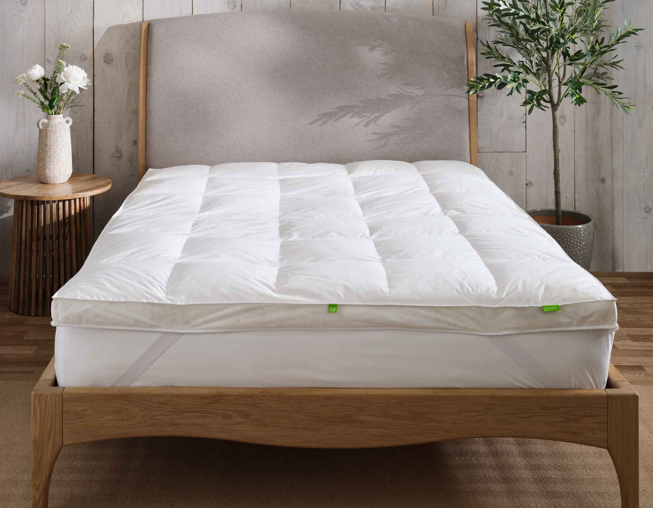 Hungarian Goose Down and Feather Mattress Topper on Bed | Scooms