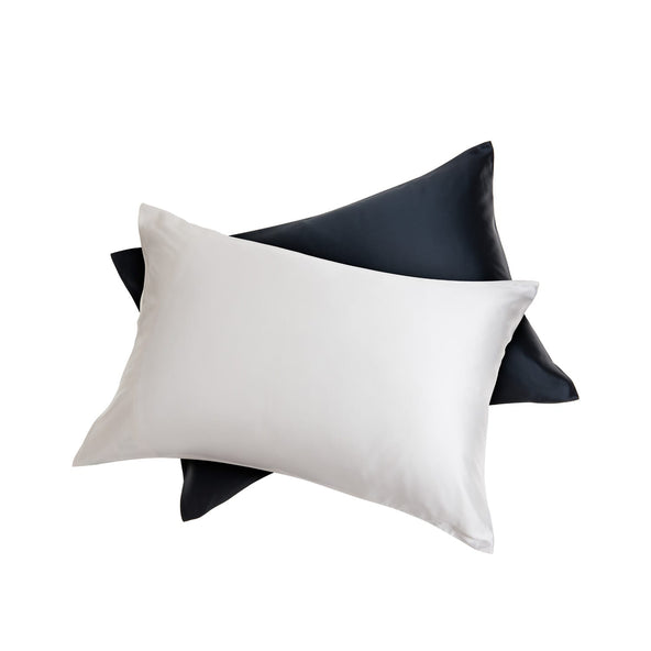 Silk pillowcases in ivory and black