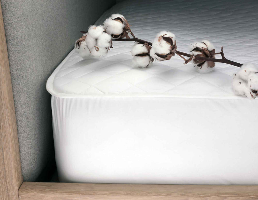 Cotton Mattress Protector on Bed