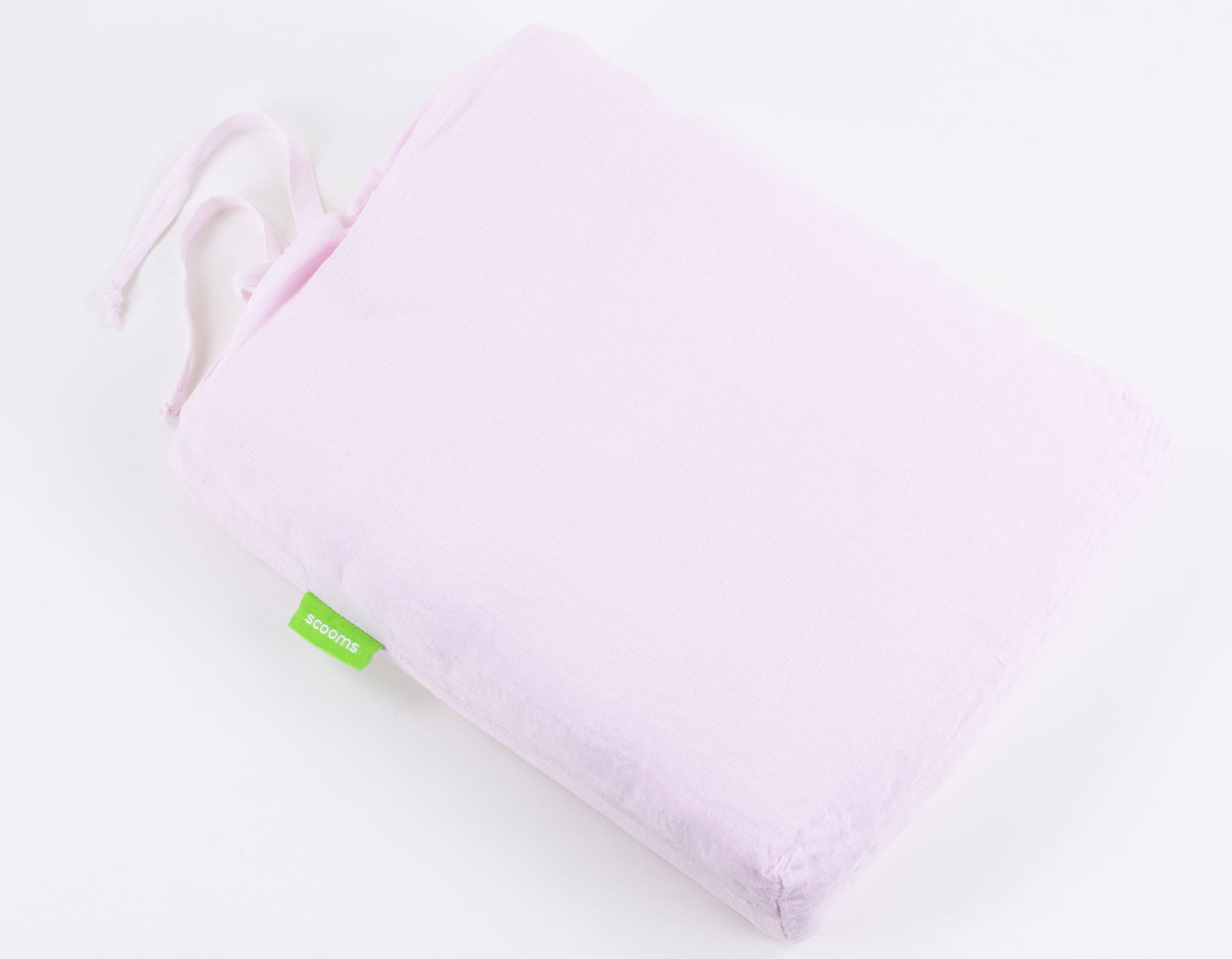 Linen storage bag for pink double fitted sheet