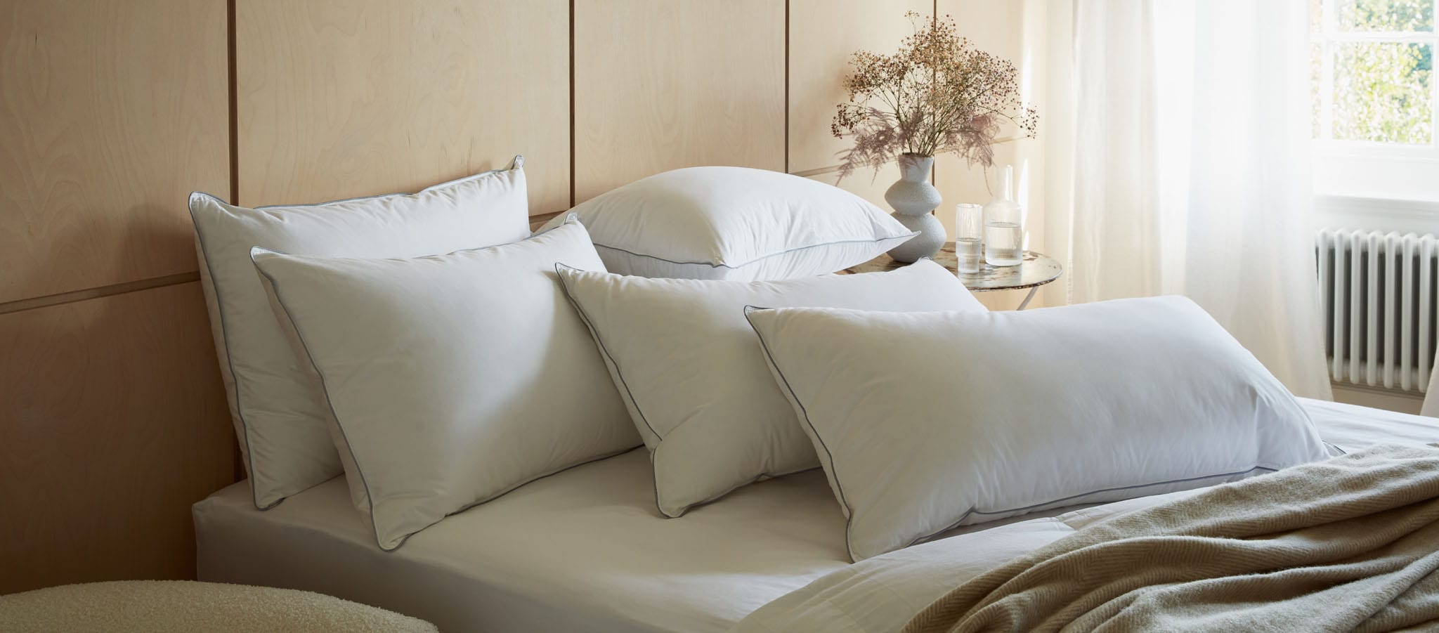 Hungarian Goose Down Pillows on Bed | scooms