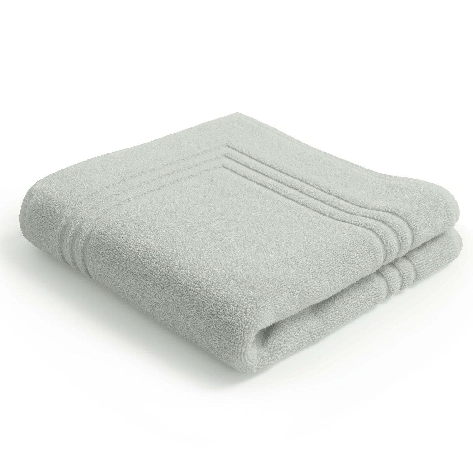 Folded Egyptian cotton sage green bath mat | Scooms