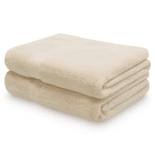 Folded pair of natural colour Egyptian cotton bath sheets | Scooms