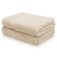 Folded pair of natural colour Egyptian cotton bath sheets | Scooms