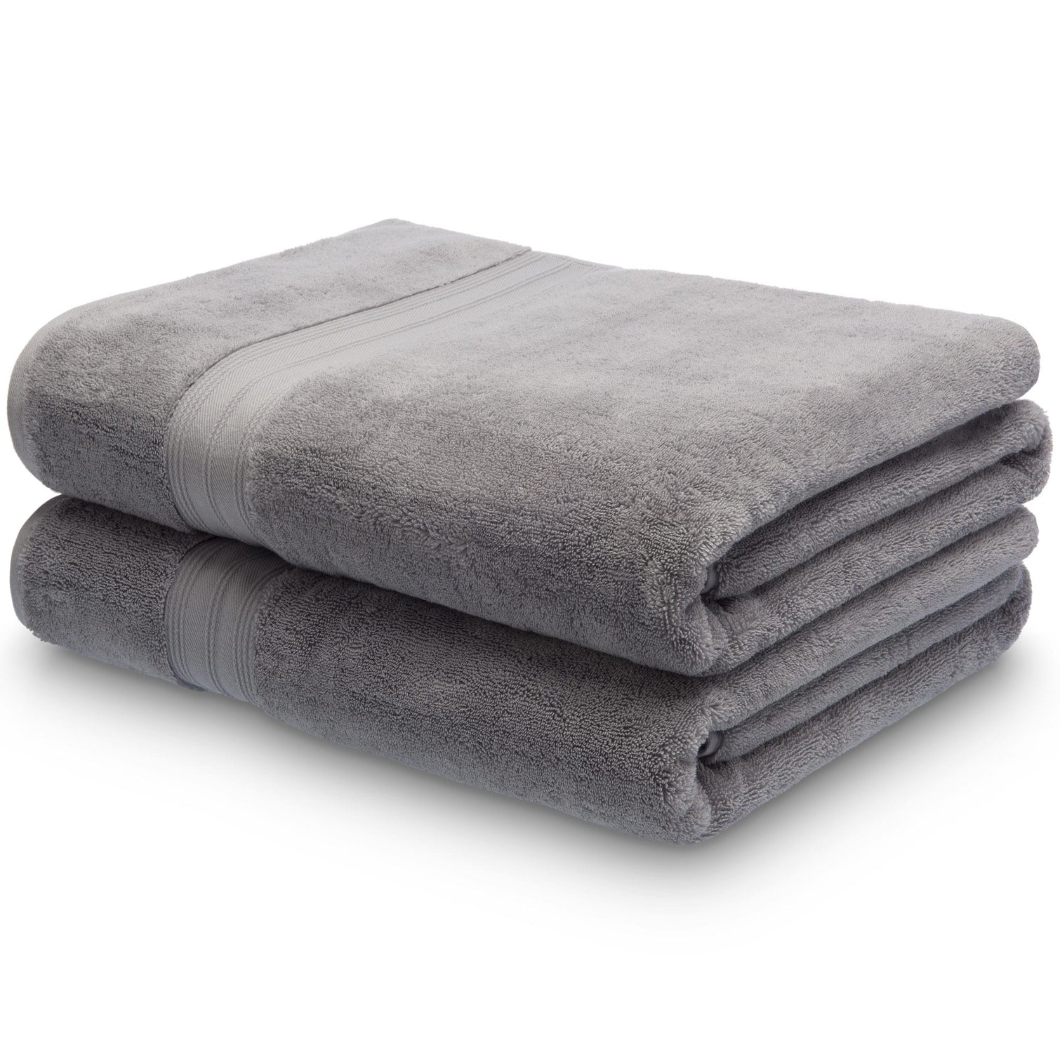 Egyptian cotton bath sheet in silver grey- packshot. Scooms