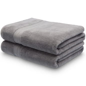 Egyptian cotton bath sheet in silver grey- packshot. Scooms