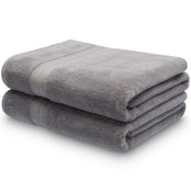 Egyptian cotton bath sheet in silver grey- packshot. Scooms