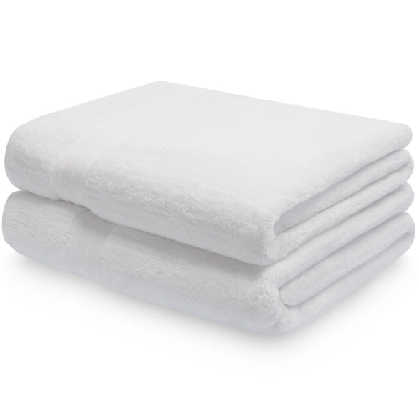 Egyptian cotton bath sheet pair in white | Scooms