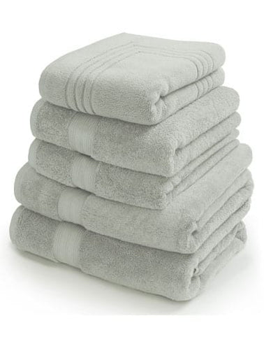 Bundle of Egyptian cotton towels in sage green | Scooms