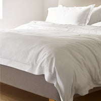 White Egyptian cotton bedding. Featuring a duvet cover on a bed. | Scooms