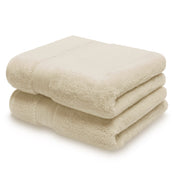 Folded pair of natural colour hand towels | Scooms