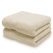 Folded pair of natural colour hand towels | Scooms