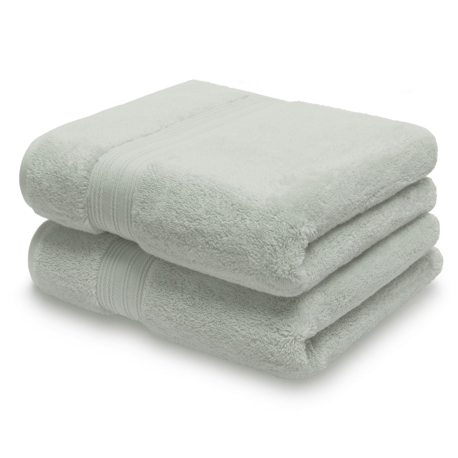 Pair of Egyptian cotton hand towels in sage green | Scooms