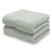 Pair of Egyptian cotton hand towels in sage green | Scooms
