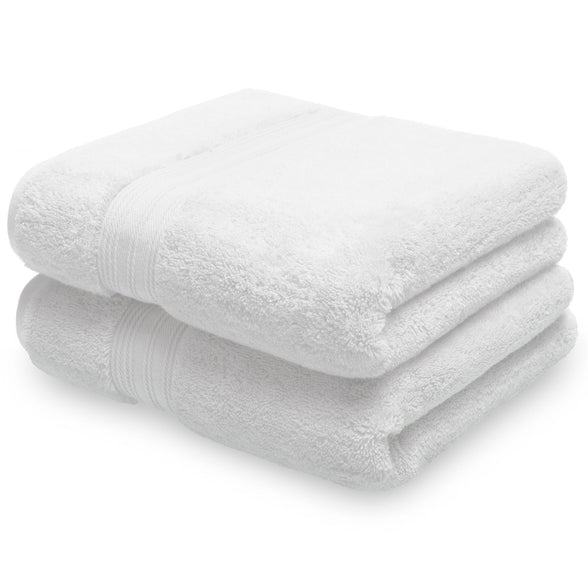 White Egyptian cotton hand towel pair folded | Scooms