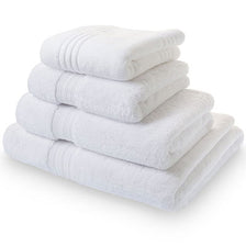 Egyptian cotton bath towel bundle in white. Scooms