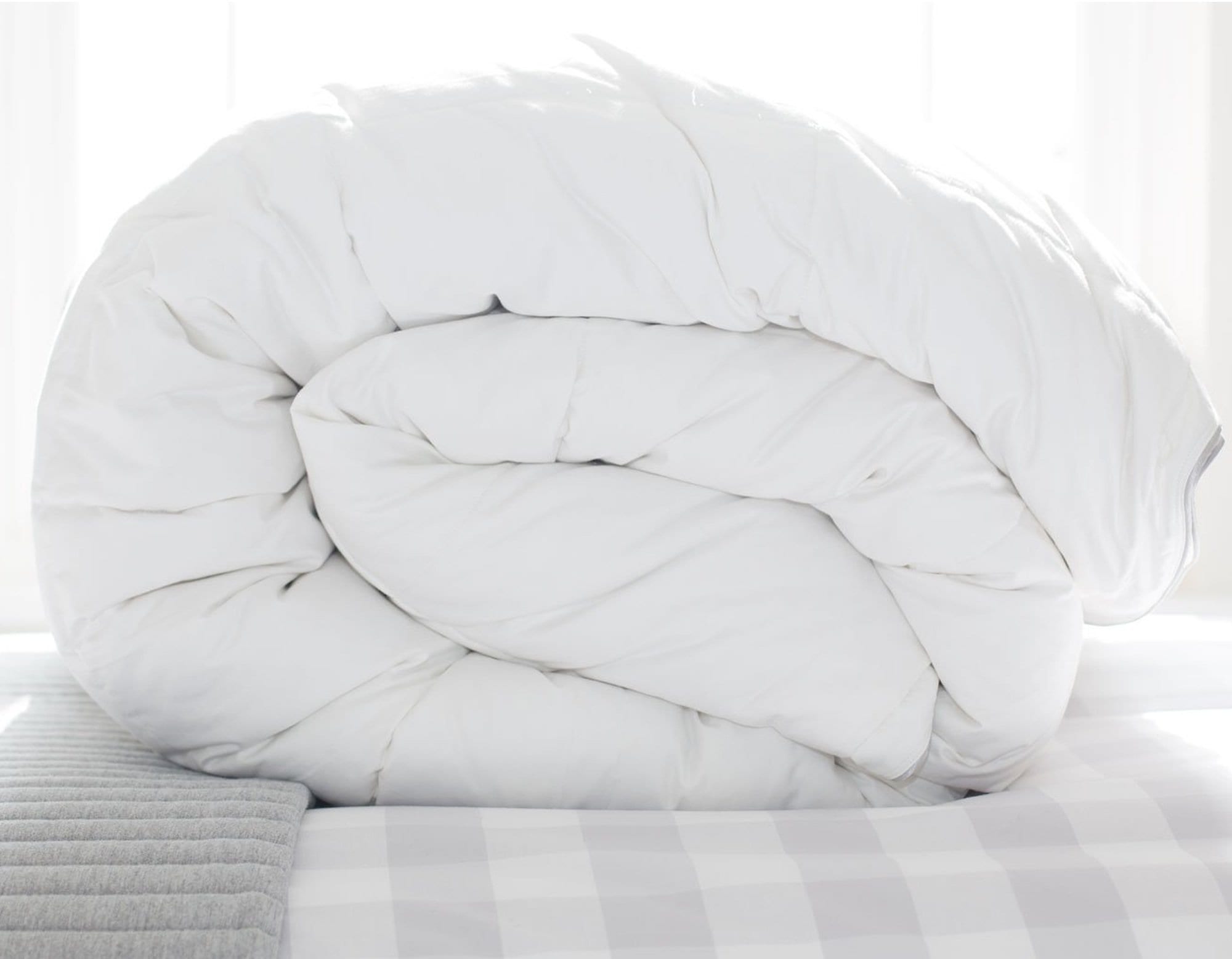 Hungarian goose down duvet rolled