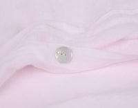 Pink Linen Duvet Cover Showing Button Detail