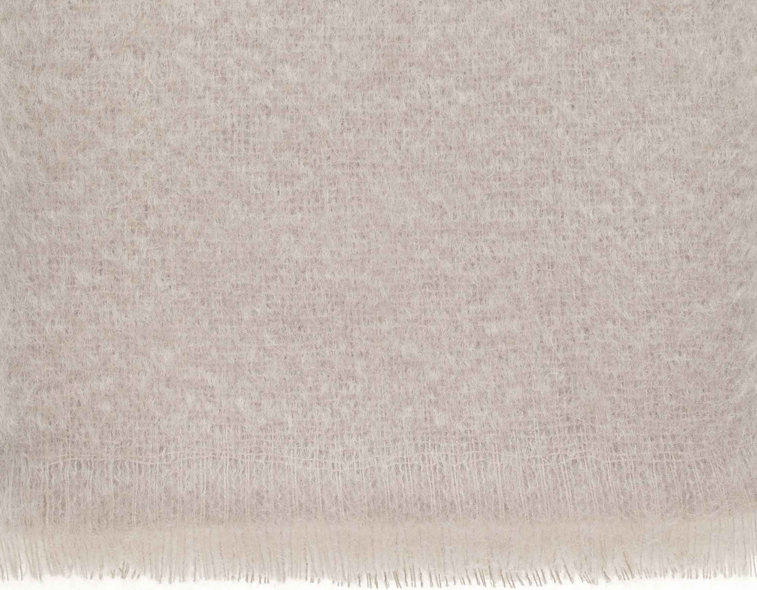 Mohair throw taupe colour with fringe