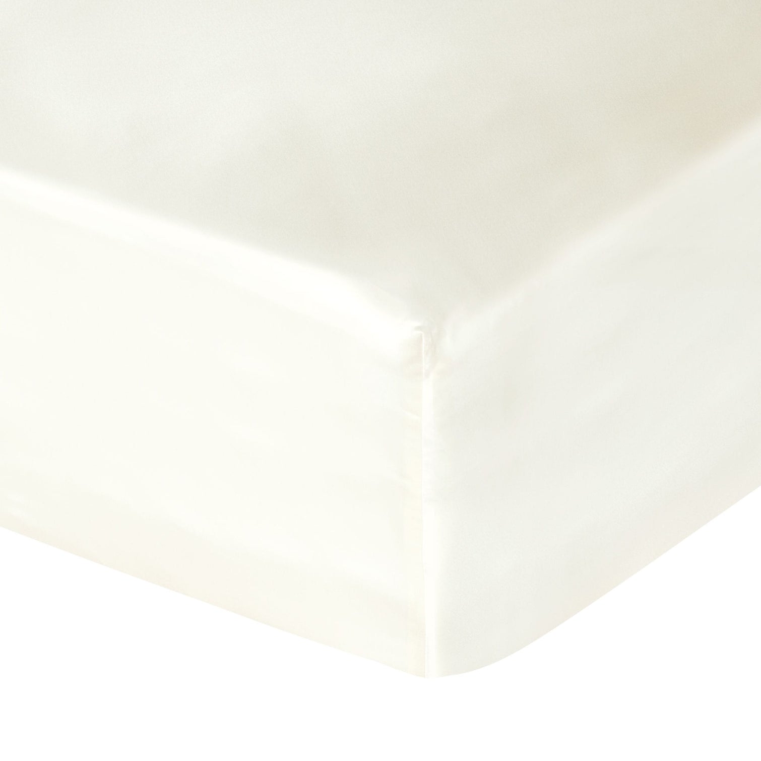 Mulberry silk fitted sheet in ivory corner packshot. Scooms