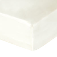 Mulberry silk fitted sheet in ivory corner packshot. Scooms