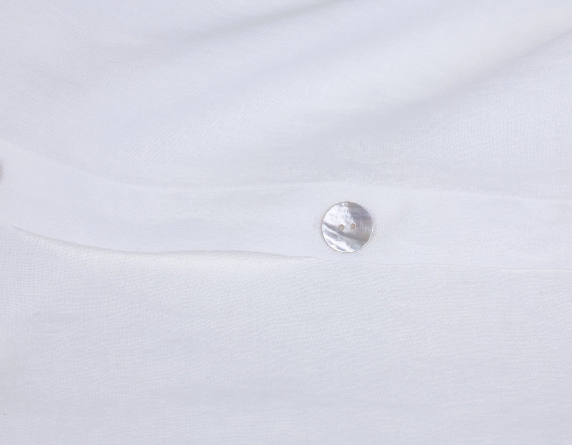 Double White Linen Duvet Cover Button Detail | scooms