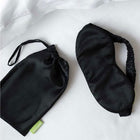 Black silk eye mask with silk bag. Scooms