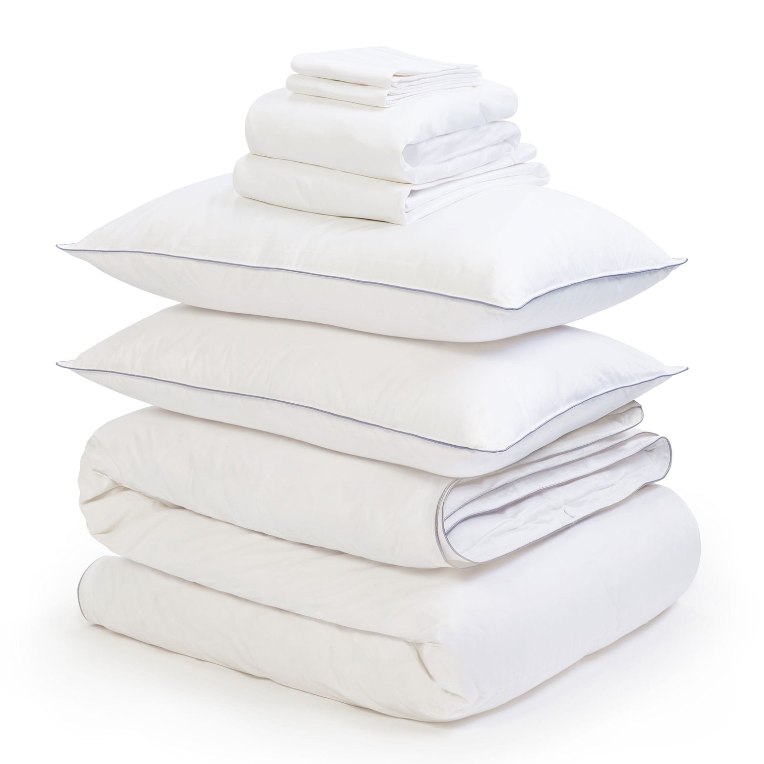 5% Off Goose Down Duvet, Pillows Egyptian Cotton Bedding Bundle