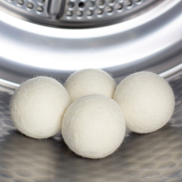 Wool dryer balls in a tumble dryer. Scooms