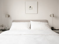 Super King Size Linen Bedding - White