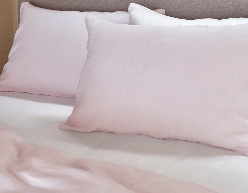 King Size Linen Bedding Soft Pink scooms
